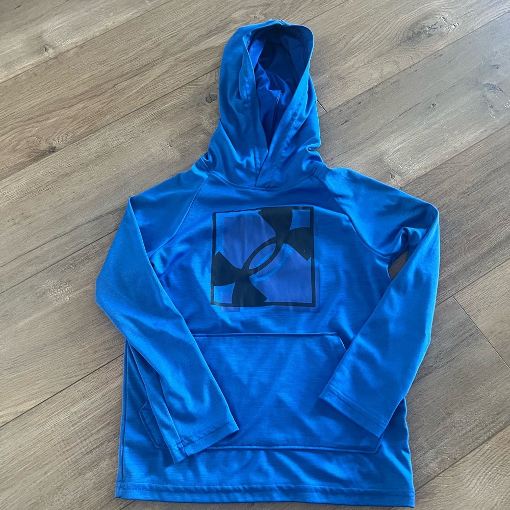Under Armour Royal Blue Boys' Hooded Performance Tee with Black Logo